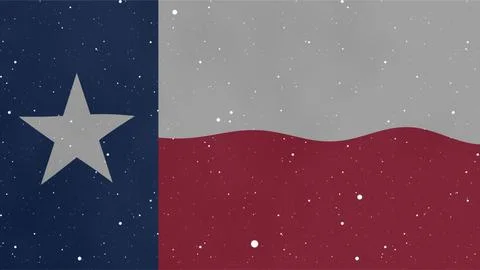 Artistic Texas state flag with wavy red and white stripes and starry night .. Stock Illustration