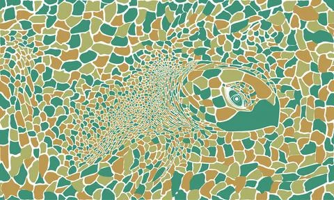 Artistic texture of turtle head and leather イラスト素材