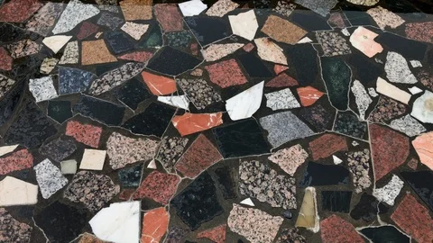 Artistic tiles getting rained on overhead Video stock 94813537