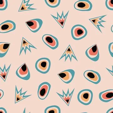 Artistic trendy vector seamless pattern design of abstract doodle shapes Illustrazione stock