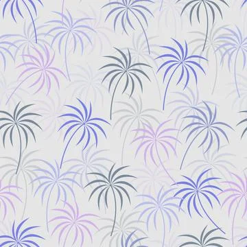 Artistic trendy vector seamless pattern of palm trees. Illustrazione stock