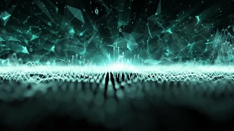 Artistic turquoise binary data cyberspace network Stock Footage 324218937