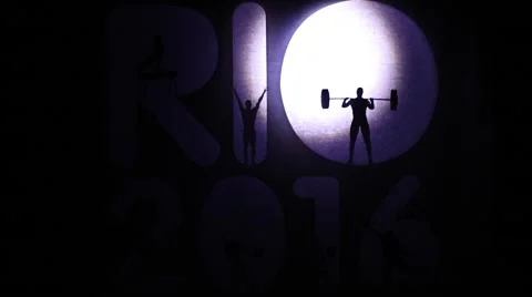 Artistic typography: Rio 2016, with search light Stock Footage 65304429