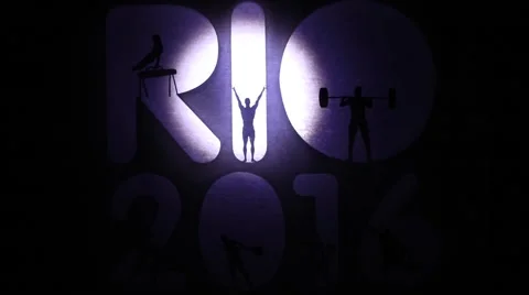 Artistic typography: Rio 2016, with search light Stock Footage 65304443