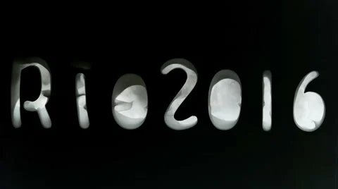 Artistic typography: Rio 2016, whit black smoke Stock Footage 65327915
