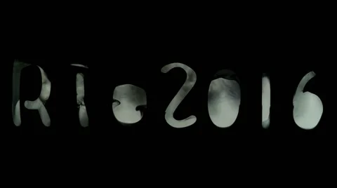 Artistic typography: Rio 2016, whit black smoke Stock Footage 65327958