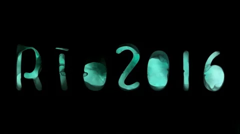 Artistic typography: Rio 2016, whit black smoke Video stock 65327986