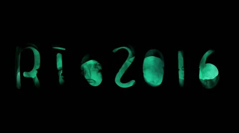 Artistic typography: Rio 2016, whit black smoke Stock Footage 65328003