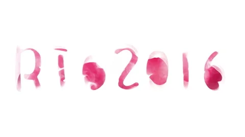 Artistic typography: Rio 2016, whit white smoke Stock Footage 65329090