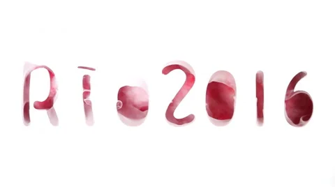Artistic typography: Rio 2016, whit white smoke Stock Footage 65329104
