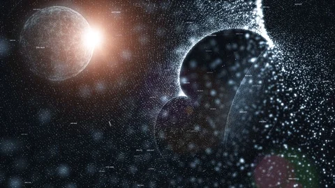Artistic universe with planets and cosmic dust Vídeo Stock 101492280