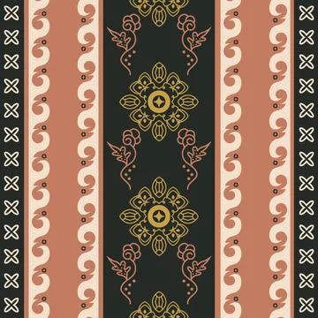 Artistic vintage batik indonesia pattern decorative fashion イラスト素材