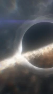 Artistic visualization of a black hole with glowing energy streams, mysteri.. Stock Illustration