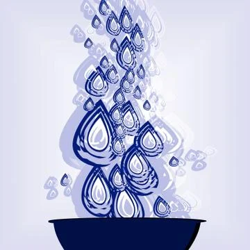 Artistic water falling design Stock Illustration