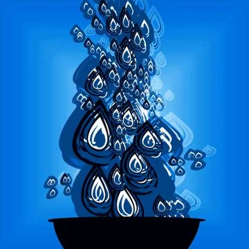 Artistic water falling design Stock Illustration