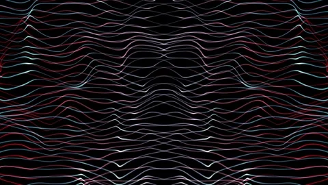Artistic wave lines on black background kaleidoscope effect Video stock 341602510