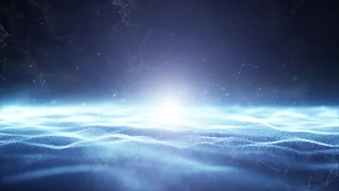 Artistic waves with glow light and lines dots animation Stock-Footage 334078628