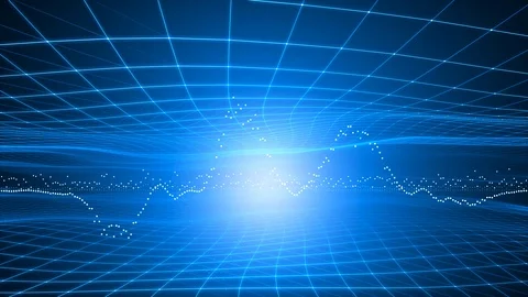 Artistic waves with infographics and network net animation 動画素材 123678179