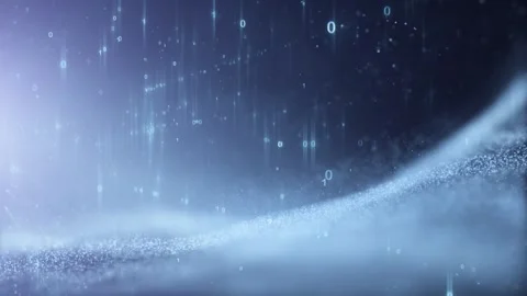 Artistic wavy landscape with shining binary data animation Stock Footage 322904012