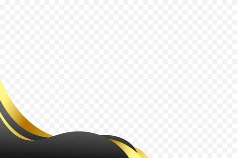 Artistic wavy vector background border in Black and gold for header and foo.. Stock Illustration