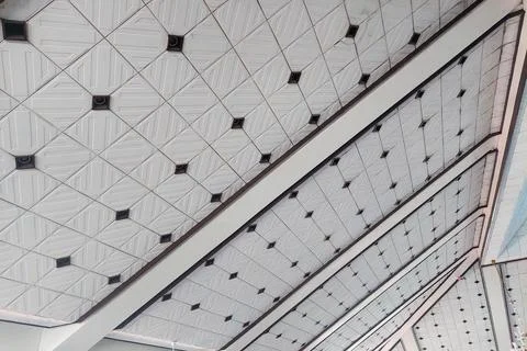 Artistic white ceiling of the mosque Stock Photos