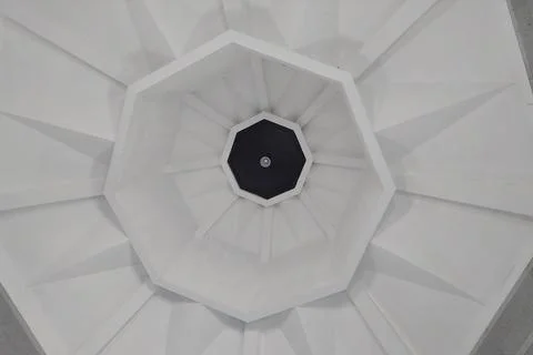 Artistic white ceiling of the mosque Stock Photos