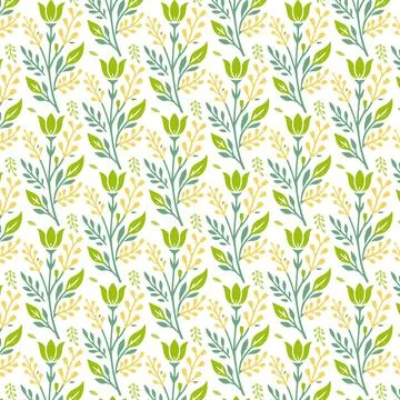 Artistic wildflower pattern with elegant botanical details Stock Illustration