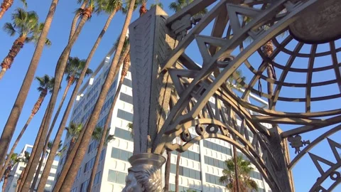 An artistic wireframe structure with a star pattern against the blue sky in.. Stock Footage 286417915