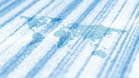 Artistic world map on white background Vídeo Stock 227008301