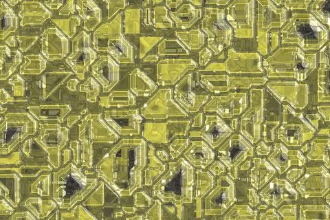 Artistic yellow optic crystalline pattern computer graphics backdrop Stock Illustration