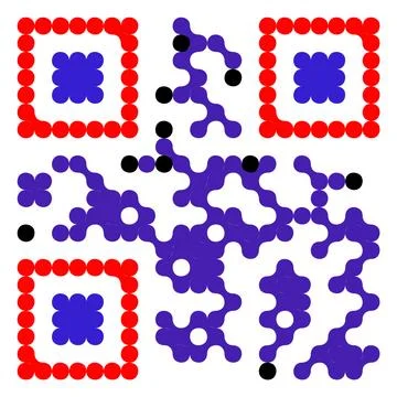 Artistically decorated QR code for number "2014" Illustrazione stock