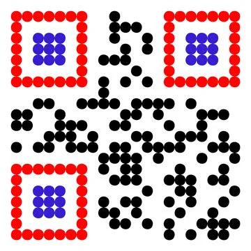 Artistically decorated QR code for number "2014" 스톡 일러스트