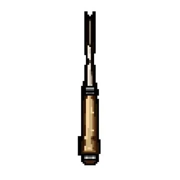 Artistry chisel carving pixel art vector illustration Illustration