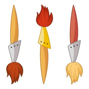 Artist's brushes for drawing, set of art brush Stock Illustration