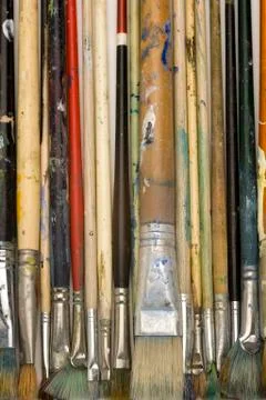 Artists brushes Stock Photos