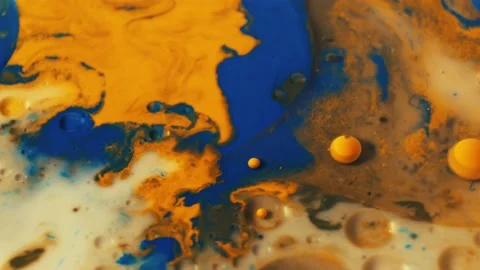 Artist's concept of dissolving and moving green and yellow flowers in milk Stock Footage 170302951