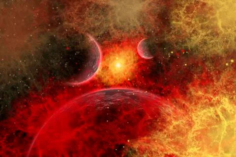 Artist's concept illustrating the stellar explosion of a supernova. Stock Illustration