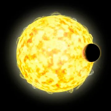 Artist's concept of a massive planet in very close orbit around it's star. Stock Illustration
