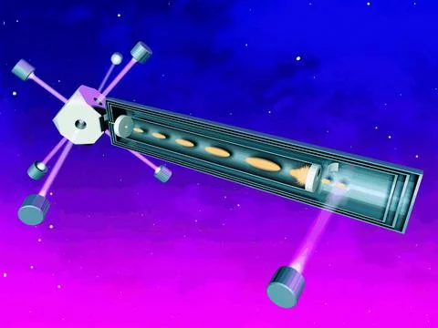 An artist's concept of the Primary Atomic Clock Reference System (PARCS) pl.. Foto stock