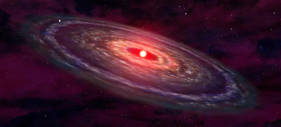 Artist's concept of a protoplanetary disk. Stock Illustration