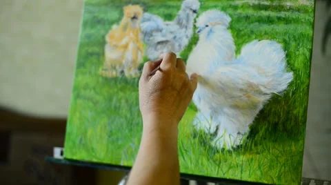 Artist's hand draws a landscape Stock-Footage 64529654