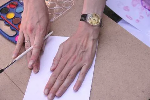 The artist's hand Stock Photos