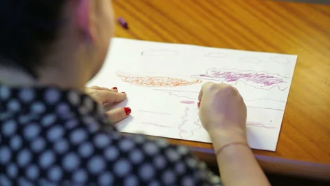 The artist's hand works on a landscape using the pastel technique. Stock Footage 126978235