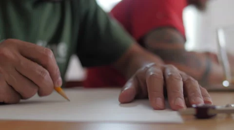 Artists hands drawing on paper 스톡 동영상 51738653