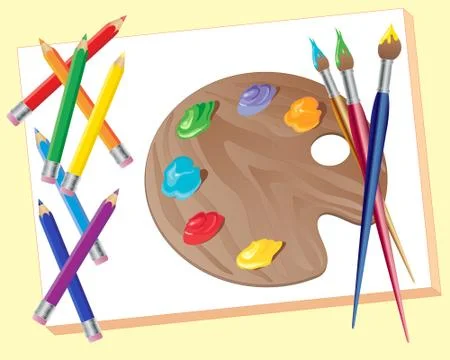 Artists materials Stock Illustration