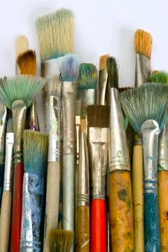 Artists paint brushes Stock Photos