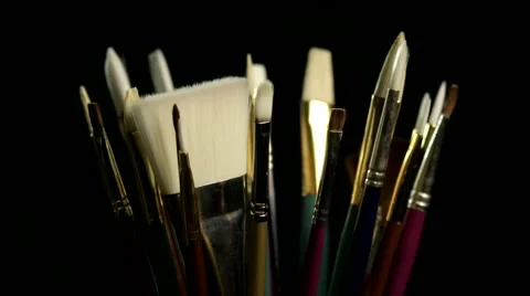Artists paintbrushes Stock Footage 49982789
