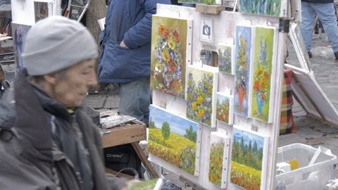 Artists painting 스톡 동영상 87344698