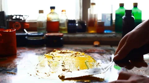 Artist's painting process Stock Footage 103582343