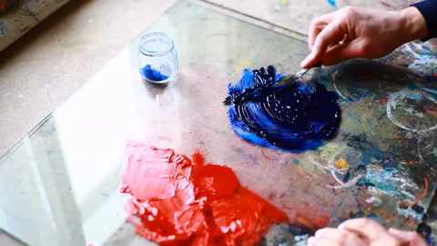 Artist's painting process 库存影片 103586679